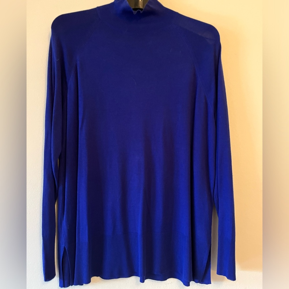 Never worn. Bright cobalt mock neck sweater